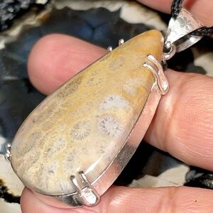 Fossilized Agate Pendant 2”